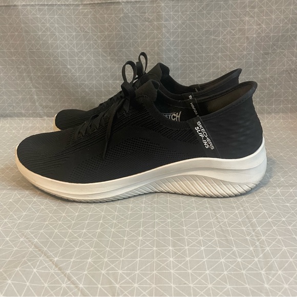 Skechers Slip-Ins Ultra Flex 3.0 Stretch Fit Black Sneakers 11W - Picture 3 of 6